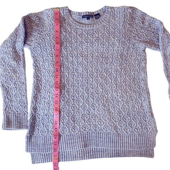 🌷Jeanne Pierre 100% Cotton Bluish Gray Woven Sweater Size Small - Picture 7 of 8